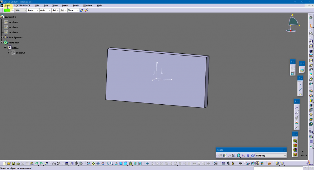 Sljedeći primjer pokazuje kako na jednostavan način dodati logo na površinu 3D modela. Za početak ćemo otvoriti novi 3D Part i napraviti pločicu dimenzija 200 x 100 mm, debljine 10 mm.