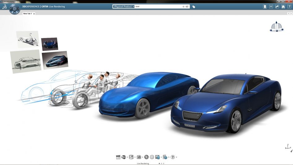 CATIA bleu Car Evolution project